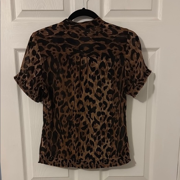 Leopard Print Ruffle Blouse - Picture 2 of 2